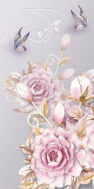 牡丹蝴蝶浮雕玄关背景