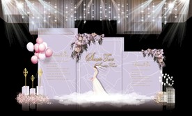 紫色婚礼舞台效果图