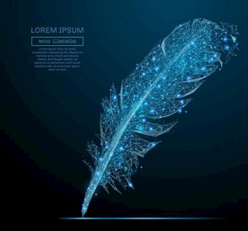 粒子科技线条羽毛矢量素材