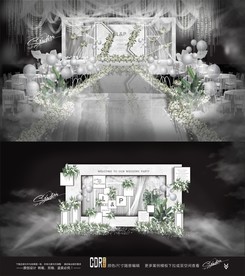 白绿色大理石北欧风格婚礼