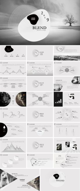 黑白极简PPT