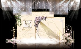 香槟色主题婚礼舞台效果图