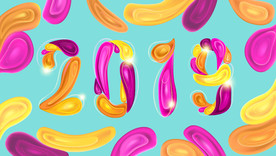 商业炫彩不规则图形背景2019