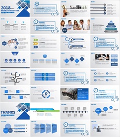 18蓝色年终总结通用PPT