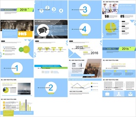 18蓝色年终总结通用PPT