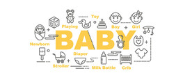 婴儿宝贝概念UI线条图标