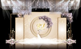 香槟色主题婚礼舞台效果图
