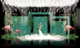 蓝色大理石主题婚礼舞台效果图