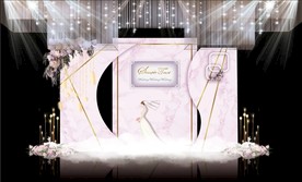 粉色大理石主题婚礼舞台效果图