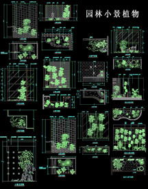 CAD园林小景植物