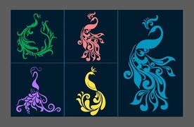 矢量孔雀艺术设计