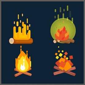 矢量篝火创意设计