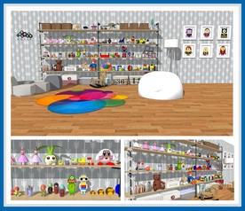 儿童玩具摆件展示陈列柜手办展厅