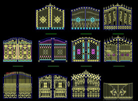 欧式铁艺大门图纸