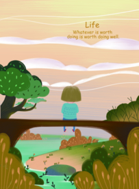 坐在桥上的少女