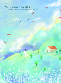 仰望天空的女孩