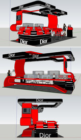 化妆品展台草图大师SU模型