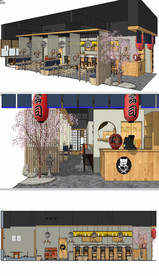 日式餐厅草图大师SU模型