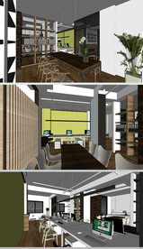 SU现代风格小型办公室模型