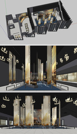 展厅设计海上丝绸之路草图SU模