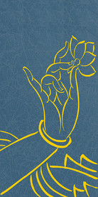 原创佛手莲花玄关背景墙背景画