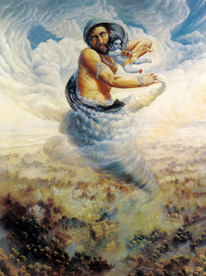 欧式抽象艺术神话人物背景墙