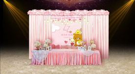 粉色婚礼签到区