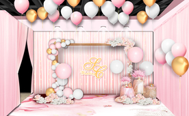 粉色婚礼留影区