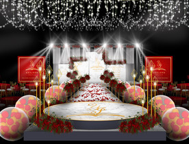 大理石主题红白色仪式区