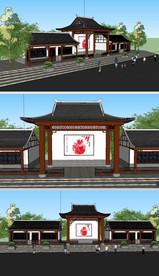 古建戏台草图大师SU模型