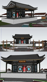 古戏台草图大师SU模型