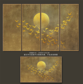 大型中式古典仙鹤长寿图