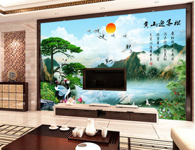 黄山迎客松 山水 风景  装饰