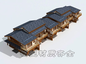 中式住宅楼模型