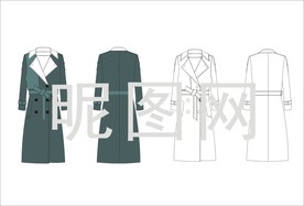 外套手绘矢量图