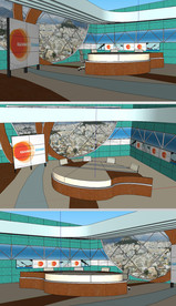 直播室演播室舞台草图SU模型