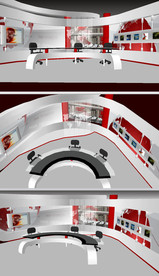 直播室演播室舞台草图SU模型