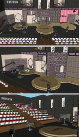 直播室演播室舞台草图SU模型