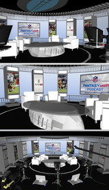 直播室演播室舞台草图SU模型