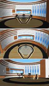 直播室演播室舞台草图SU模型