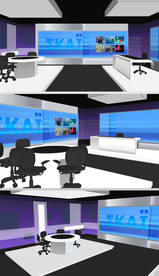 直播室演播室舞台草图SU模型