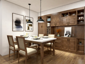 欧式厨房餐厅效果图