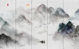 山水壁画 大型山水画