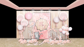 粉色婚礼迎宾区