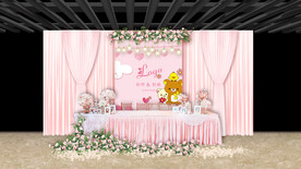 粉色婚礼签到区