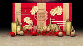 传统中式婚礼迎宾区