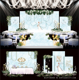 蓝色系婚礼