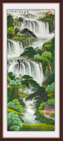 巨幅山水瀑布画