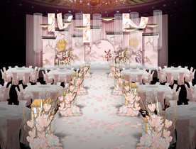 新中式粉色婚礼仪式区