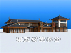 中式商铺模型